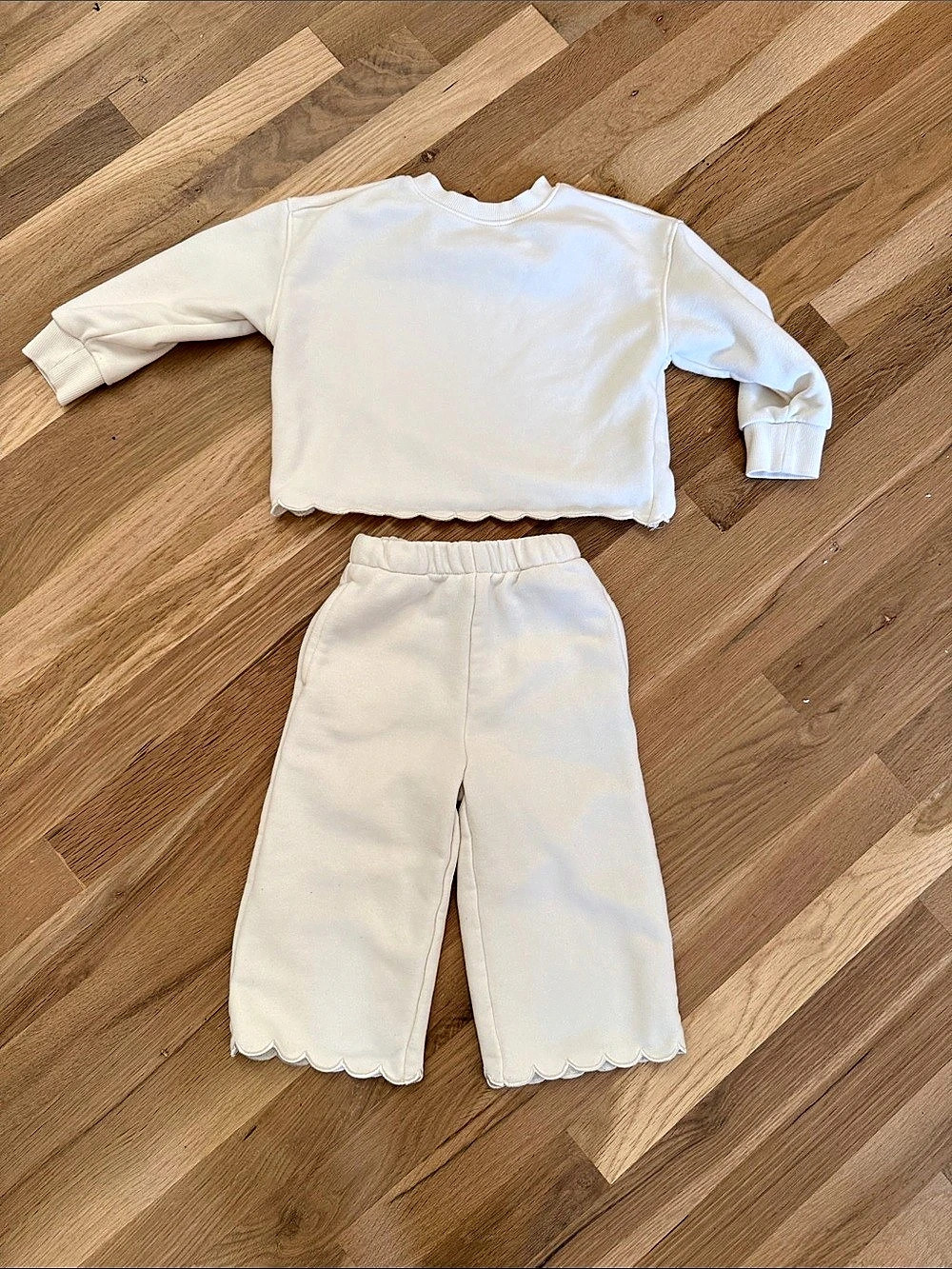 Amazon Essentials Sofia Grainge Scalloped Sweatshirt & Pants Set 2T
